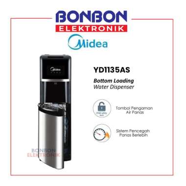 Midea Dispenser Galon Bawah YD1135AS / YD-1135AS Stainless Steel