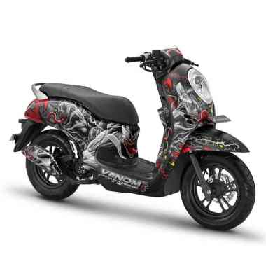 Decal Full body + Stiker Dashboard Scoopy Prestige 2020 2021 2022 2023 VENOM 1 Putih