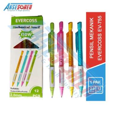 Aksesoren Pensil Mekanik Evercoss [EV-755/1 Pack/12 pcs] / Mechanical Pencil Gambar Menulis [2.0mm] 