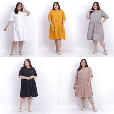 BAJU DRESS WANITA JUMBO 035 XXL XXXL LD 120cm OVERSIZE DASTER PREMIUM GAUN BAJU HAMIL KASUAL POLOS 2