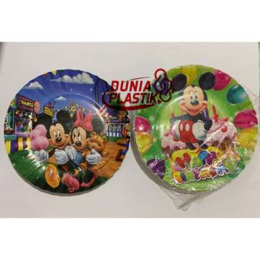 1PACK/10PCS PIRING KERTAS cake kue tart ulang tahun MOTIF gambar KARAKTER anak paper plate ultah PIR