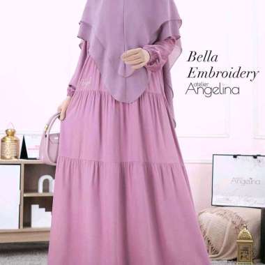 Atelier Angelina Bella Dress Embroidery Dusty Purple Paris Viscose XXL