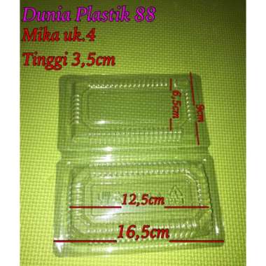 Isi 100pcs ukuran 4 BOX MIKA PLASTIK bening lipat staples tempat wadah kue makanan nasi kuning