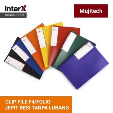 CLIP FILE MAP JEPIT BESI TANPA LUBANG F4 FOLIO PLASTIK TEBAL INTERX HITAM