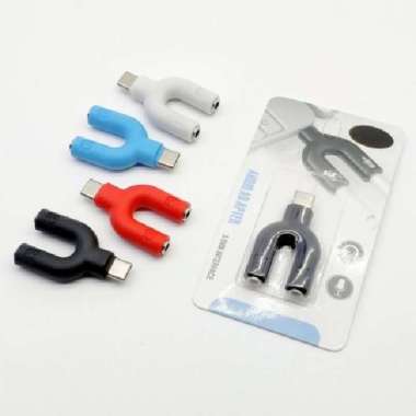 Audio Splitter TYPE C to dual 3,5mm female U Shape 2in1 Mic Audio Orig