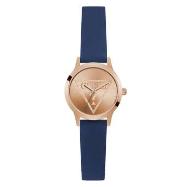 Guess GW0453L1 - Jam Tangan Guess Wanita Rosegold Tone Blue Silicone Original