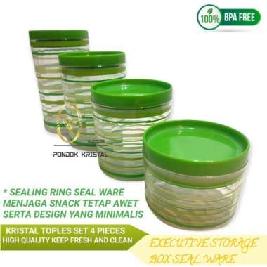 TOPLES KRISTAL SET 4 PIECES EXECUTIVE STORAGE BOX / TOPLES KRISTAL HIG Hijau