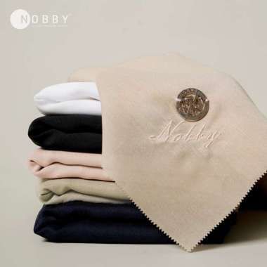 Nobby Umaiza Scarf 1 | Hijab Segi Empat Polos Bahan Paris Voal Navy