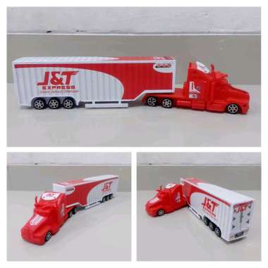 Mainan Truk Kontainer Ekspedisi - Miniatur Mobil Box JNE J&T DHL Anak JNE