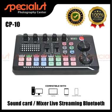 Sound Card Audio Mixer CP10 Live Streaming Bluetooth Portable