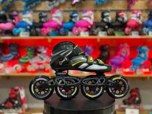 Sepatu Roda Speed Inline Skate Cougar SR7 Black Yellow 43