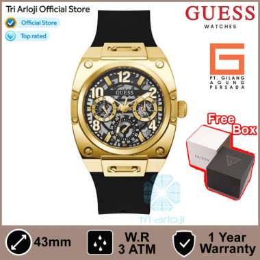 GUESS Watches GW0569G2 Original PRODIGY - Jam Tangan Pria Analog - Black Silicone