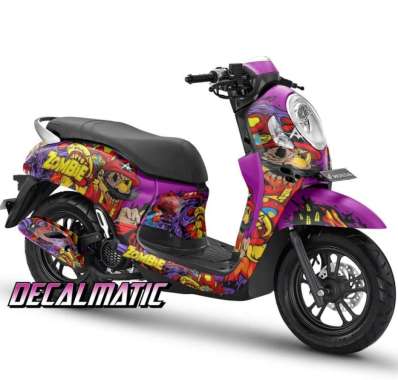 Stiker Full Body + Dashboard Honda Scoopy 2012-20023 Super Mario Zombi Ungu