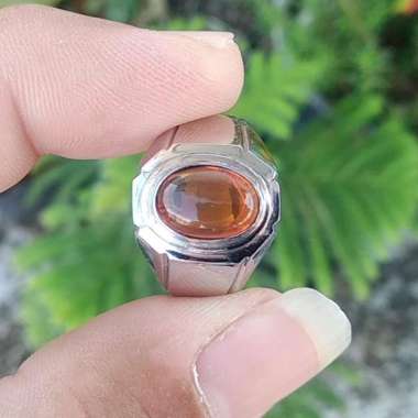 Cincin Monel Batu Natural Orange Kalimaya Opal Welo Ethiopia Africa