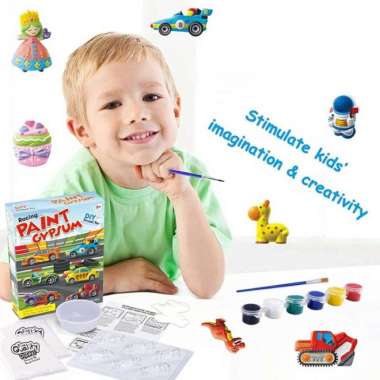 painting gypsum diy tempelan magnet diy clay painting mainan diy