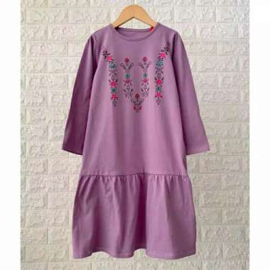 Gamis Kaos Sablon Warna Ungu - Baju Muslim Anak Perempuan - Gamis Anak Semua Ukuran Multicolor