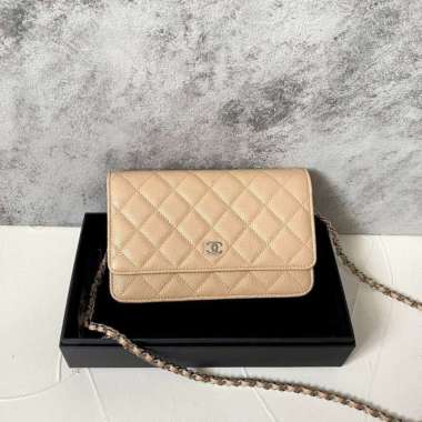Chanel Wallet on Chain WOC Nude Beige Caviar SHW