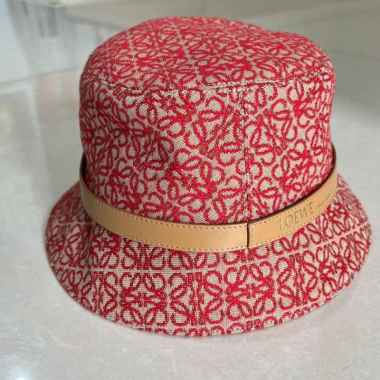 Loewe anagram bucket hat in red/warm desert