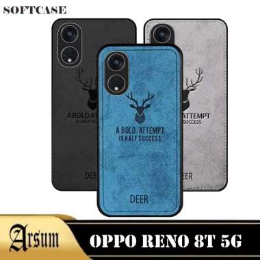 Case DEER OPPO RENO 8T 5G Softcase Motif Jeans Casing Handphone hardcase silicon terbaru OPPO RENO 8
