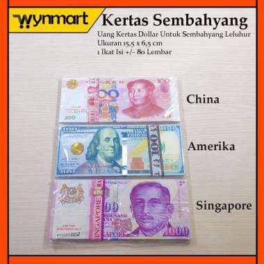 Uang Kertas Dollar Untuk Sembahyang Leluhur Cheng Beng Amerika
