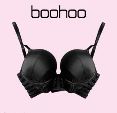 Bra Boohoo Black With Stripe Motif 32DD