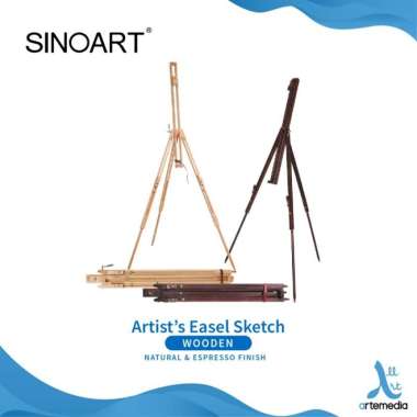 Easel Lukis Sinoart Artists Sketch Wooden Stand Field Tripod Multicolor