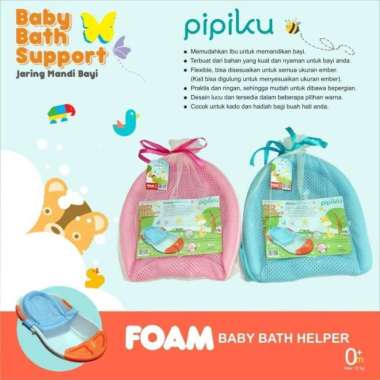 Pipiku Baby Bath Support Foam Baby Bath Helper | Jaring Mandi Bayi Pink