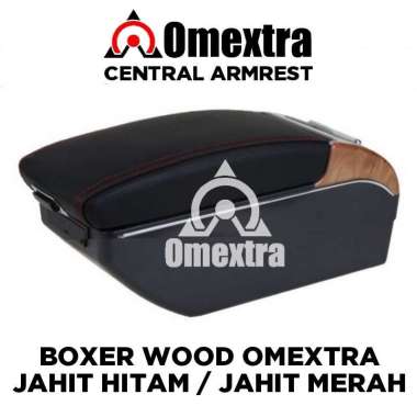 Omextra Armrest AVANZA XENIA Console Box Xenia Avanza thn 2012 to 2017 JAHIT HITAM BOXER WOOD