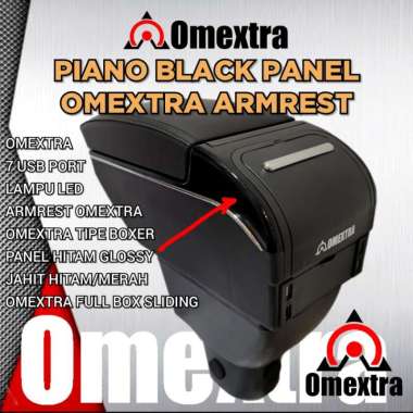 Omextra Armrest AVANZA XENIA Console Box Xenia Avanza thn 2012 to 2017 JAHIT HITAM PIANO BLACK
