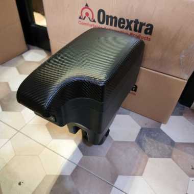 Omextra Armrest AVANZA XENIA Console Box Xenia Avanza thn 2012 to 2017 JAHIT HITAM LIMO CARBON