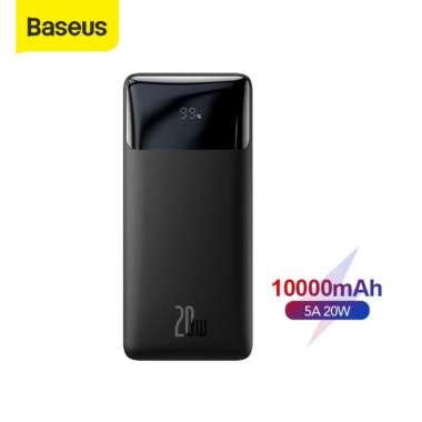 Baseus Powerbank Bipow 10000mAh 20W 15W Digital Display 3 Port USB A/C Hitam 20W 10000