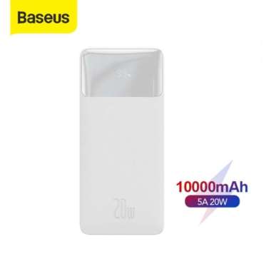 Baseus Powerbank Bipow 10000mAh 20W 15W Digital Display 3 Port USB A/C Putih 20W 10000