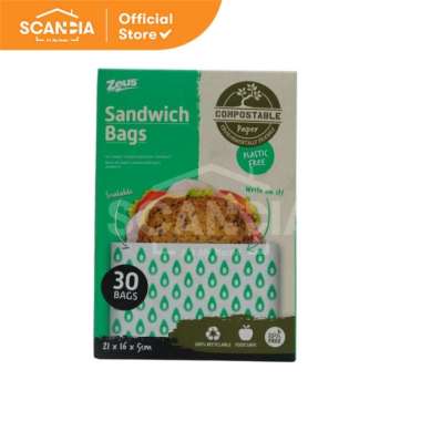 SCANDIA Bungkus Makanan Compostable Sandwich Bag 30pk (BC0559)