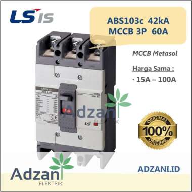 MCCB 3P 60A 42kA ABS103c LS Metasol LSis