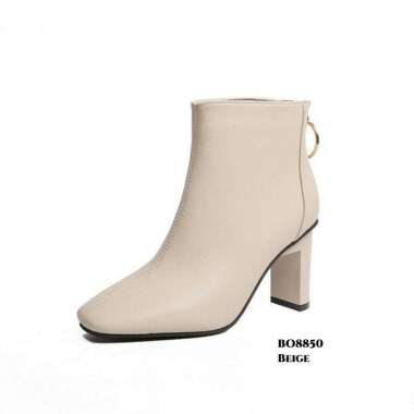 HS / Sepatu Boots Wanita Hak Tinggi Fashion Premium Quality 234 39 Beige