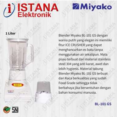 MIYAKO BLENDER KACA 1 LITER 2 IN 1 BL-101 GS