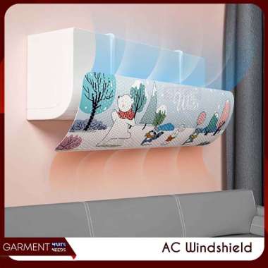 Penahan Angin AC Reflector Talang AC Motif Karakter Lucu Cover Murah PUTIH
