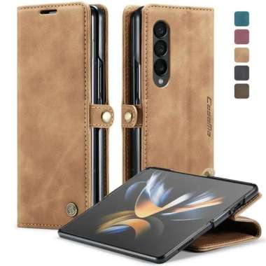 SAMSUNG Z Fold 3/Fold3 5G Flip CASEME Wallet Leather Case Cover Dompet Coklat Muda