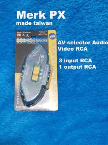 merk PX AV Selector Audio Video RCA Connector 3 Input & 1 Output