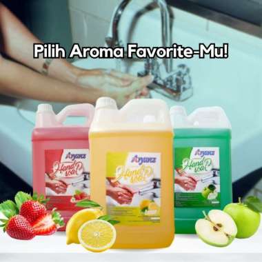 Sabun Cuci Tangan HANDSOAP Strawberry Lemon Apel 5 Liter / Sabun Cuci Tangan Literan Apel