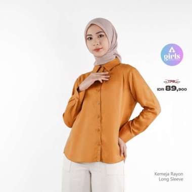 Aerostreet Kemeja Rayon Panjang Hikaru Mustard Terang Woman QEBAA L