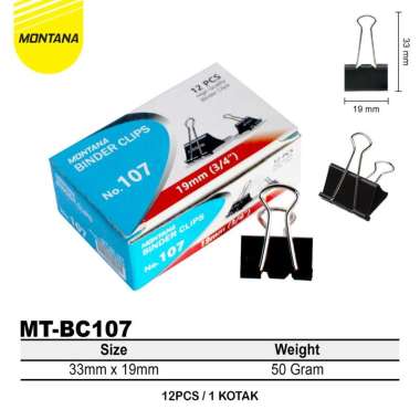 Binder clip 107 / Klip Penjepit kertas kecil montana