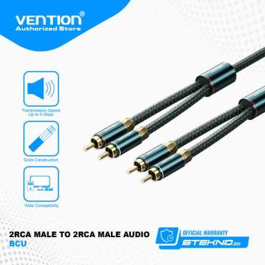 Vention Kabel Audio 2 RCA Stereo Male to Male Gold Plated High Quality, Ukuran 10 Meter BCU