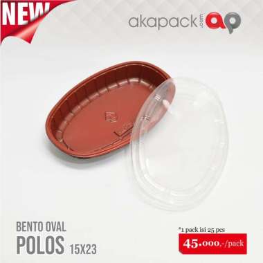 WADAH BENTO OVAL RED-BLACK MODEL JEPANG 15x23