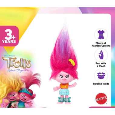 Trolls Band Together Pink Hair Pops - Mainan Action Figure