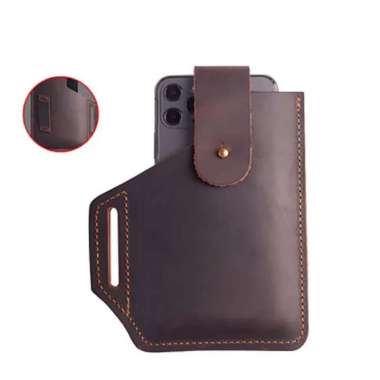 Mivaso Tas Pinggang Hp Pria Kulit Sapi - Hp Pinggang Pria Kulit Sapi Original - Sarung Hp Pinggang P