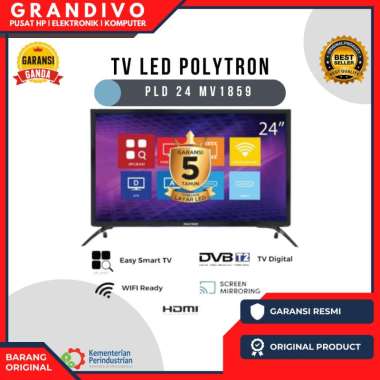 TV LED Polytron PLD 24 MV1859 Garansi Resmi Polytron - Grandivo Packing Kayu Bonus Antena Digital