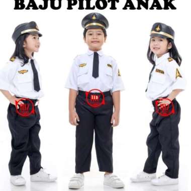 CHD Baju Profesi Pilot Seragam Profesi Anak Karnaval 17 Agustus Multivariasi Multicolor