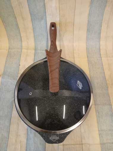 Wok Pan Marble 30cm UAKEEN Wajan Premium Kuali Panci Tutup Kaca VK-169