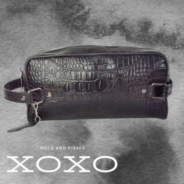 Mivaso Clutch - Handbag Pria Kulit Sapi Asli Kasual Brown buaya hitam asli